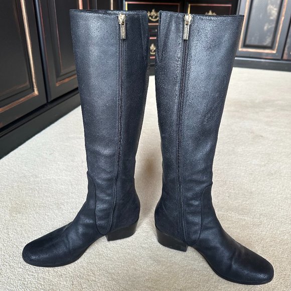 Jimmy Choo Black Leather Knee High Riding Boots - Picture 8 of 8
